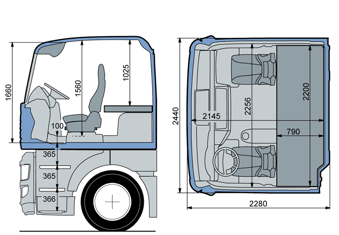 XL кабина Размеры кабины XL